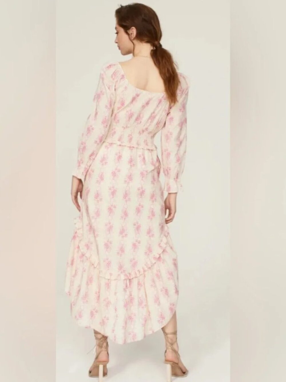 LOVESHACKFANCY Firefly Maxi Dress Pink floral Ethereal flowy summer dainty MED - Picture 9 of 14